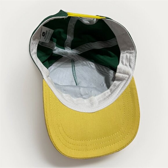 John Deere Green Yellow Adjustable Snapback Hat Cap Flat Bill - Picture 5 of 6